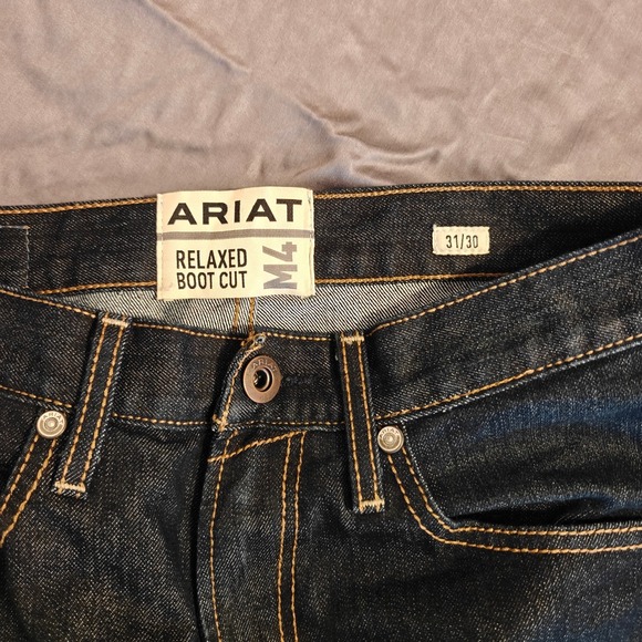 Ariat Mens M4 Relaxed Boot Cut Dark Wash Denim Jeans Size 31x30 - Picture 3 of 16